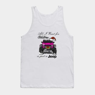 Christmas Jeep Pink Tank Top